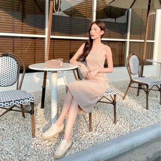 🥖‘Marindy Dress’ - เดรสสายเดี่ยว กระโปรงบาน เดรสสายเดี่ยวกระโปรงยาว ชุดออกงาน ชุดไปค่าเฟ่ ชุดไปทะเล RTW.K