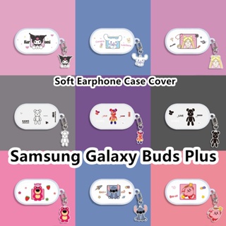 เคสหูฟัง แบบใส ลายการ์ตูนหมี สตรอเบอร์รี่ สําหรับ Samsung Galaxy Buds Plus