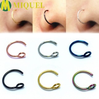 Miquel เครื่องประดับต่างหูแหวนจมูกปลอม 6 สี 5 ชิ้น / ล็อต