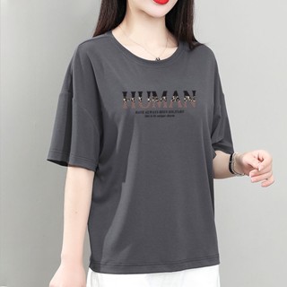 ✹เสื้อยืดแขนสั้นผ้าฝ้าย 100% ฤดูร้อนใหม่แฟชั่นหลวมสบาย ๆ สบาย ๆ ทั้งหมดตรงกับผ้าฝ้ายคอกลมเสื้อผู้หญิง