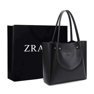 Zara กระเป๋าถือ หนังนิ่ม จุของได้เยอะ แฟชั่นมินิมอล สําหรับนักเรียน