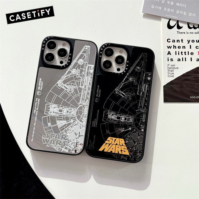 Star Wars X CASETiFY กระจกพื ้ นผิวโทรศัพท ์ สําหรับIPhone 11 12 13 14 Pro MaxกันกระแทกสําหรับIPhone 14 Pro Max IPhone 13 ProกรณีIPhone 12 กรณี