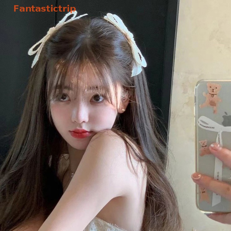 Fantastictrip เกาหลี คลาสสิก สีดํา สีขาว ตาข่าย โบว์ กิ๊บติดผม ฤดูใบไม้ผลิ ฤดูร้อน อินเทรนด์ สาวหวาน สีชมพู ปิ่นปักผม แฟชั่น เครื่องประดับผม