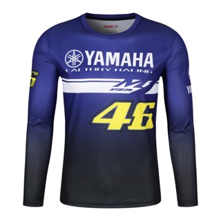 เสื้อยืดแขนยาว แบบแห้งเร็ว พิมพ์ลาย Rider Fox Head 46 VR46 สําหรับขี่รถจักรยานยนต์