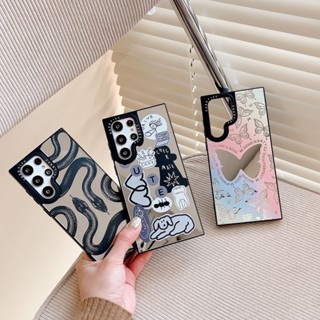 Casetify เคสโทรศัพท์มือถืออะคริลิค กันกระแทก ลายสุนัขงู ผีเสื้อ ไล่โทนสี สําหรับ Samsung S23 Ultra S23+ Galaxy S22 Ultra