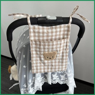 Bear Storage Hanging Bag รถเข็นเด็กข้างเตียงแขวนกระเป๋าของเล่นเด็กกระเป๋าเก็บผ้าอ้อม