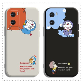 เคส OPPO A16 A78 A77 A76 A96 A74 A57 A77S A98 A54 A17 A17K A16K A16E โทรศัพท์มือถือแบบนิ่ม ลายการ์ตูนโดเรม่อน สีขาวดํา สําหรับ