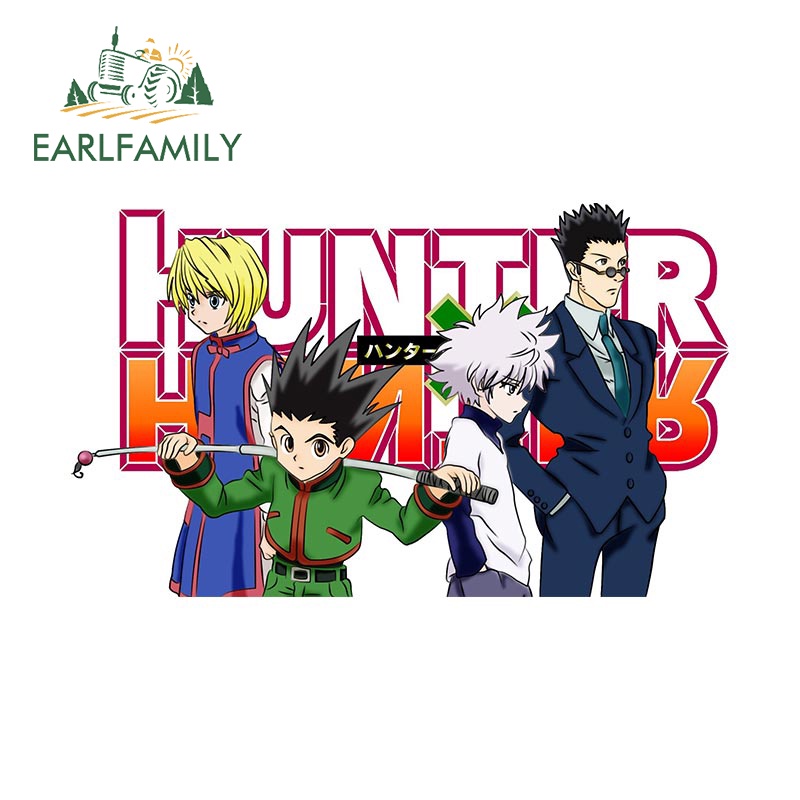 Earlfamily สติกเกอร์ไวนิล ลายอนิเมะ Hunter x Hunter กันแดด สําหรับติดตกแต่งรถยนต์ 13 ซม. x 10.6 ซม.