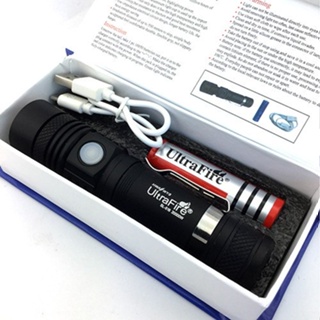 ไฟฉาย LED UltraFire WT-518 แรงสูง-กันน้ำ ซูมได้ ชาร์จ USB พร้อมถ่าน 10000 Lumen