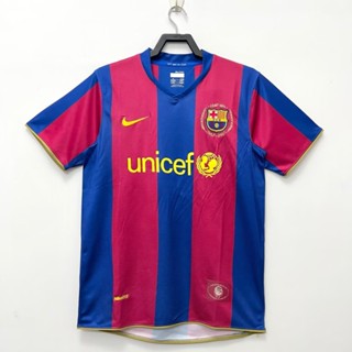 เสื้อกีฬาแขนสั้น ลายทีมชาติฟุตบอล Barca 2007-08 ชุดเหย้า ย้อนยุค แห้งเร็ว ไซซ์ S-XXL AAA สําหรับผู้ชาย