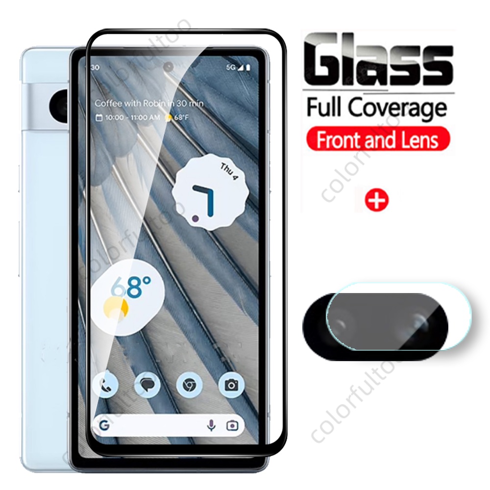 2 in 1 Google Pixel 7a Tempered Glass For Google Pixel 7a 7A 7 Pro 7Pro Pixel7 Pixel7Pro Pixel7a 5G Screen Protector 9H Full Cover Clear Phone Glass Front Film Camera Lens Film
