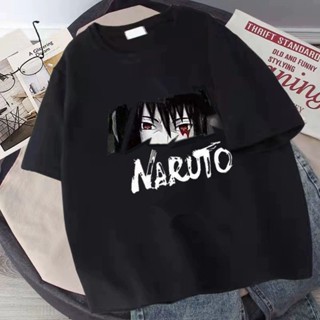 เสื้อยืดแขนสั้น พิมพ์ลายการ์ตูนนารูโตะ Sasuke ทรงหลวม เข้ากับทุกการแต่งกาย สําหรับผู้ชาย และผู้หญิง