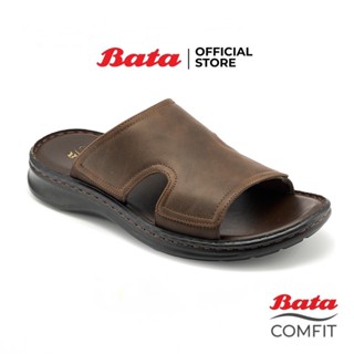 ฺฺBata บาจา รองเท้าแตะแบบสวม รองเท้าแตะลำลอง สำหรับผู้ชาย รุ่น MALONE สีดำ 8616560 สีน้ำตาล 8614560