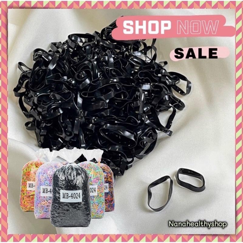 ร่วมโค้ดส่งฟรี ยางรัดผมสีดำ สีสัน คละสี 200กรัม/ 1 กิโลกรัม คุณภาพดี คุ้มค่าราคา ไม่กินผม ยางรัดผมเกาหลี ราคาประหยัด