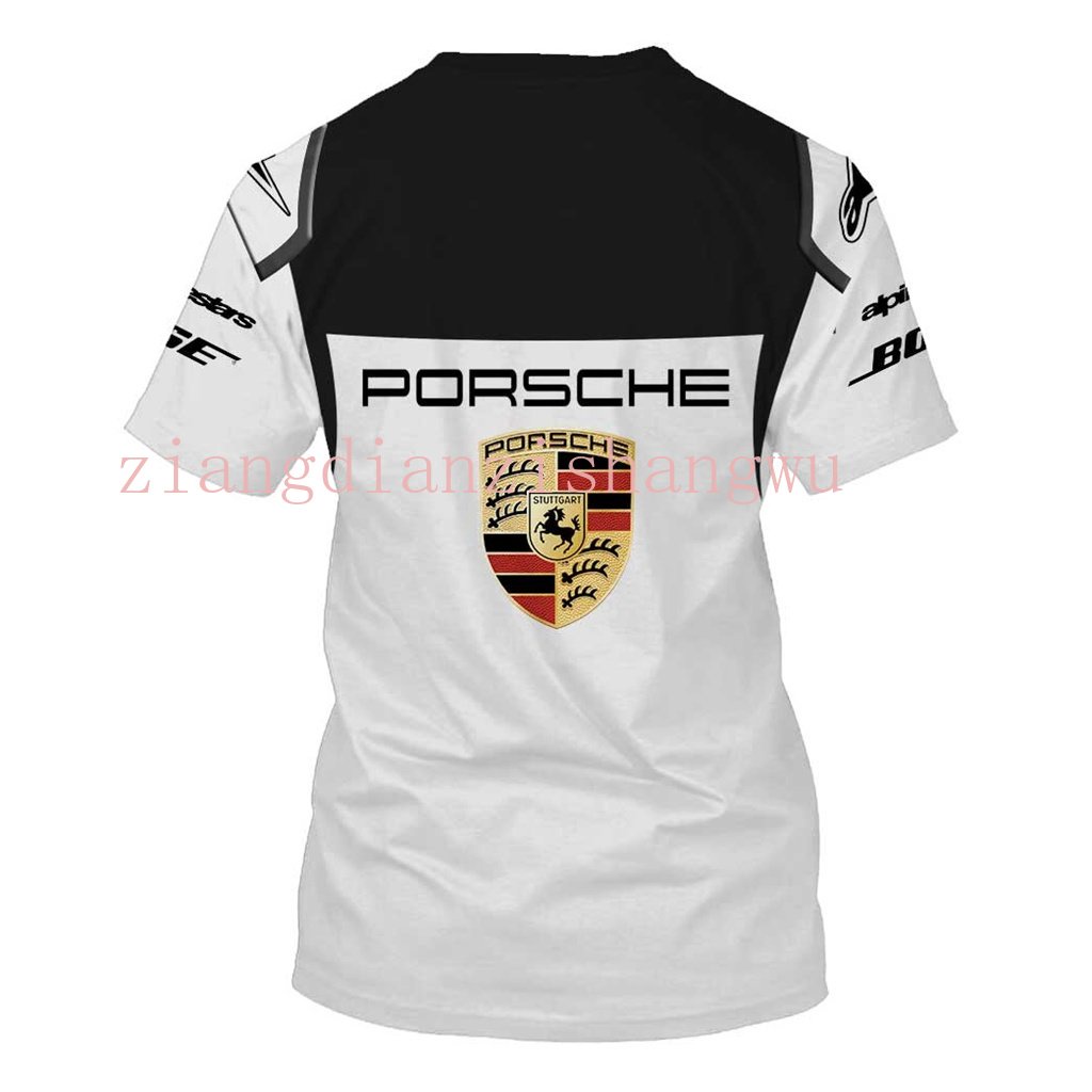เสื้อยืดแขนสั้น พิมพ์ลาย Porsche Motosport แฟชั่นฤดูร้อน สําหรับผู้ชาย - รูปที่ 3