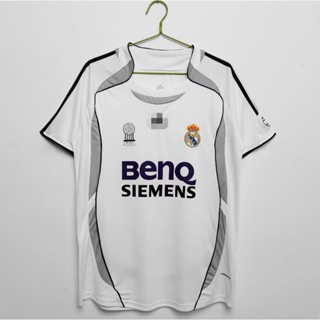 เสื้อกีฬาแขนสั้น ลายทีมชาติฟุตบอล Real Madrid 2006 07 Real Madrid ชุดเหย้า สไตล์เรโทร แห้งเร็ว สําหรับผู้ชาย ไซซ์ S - XXL