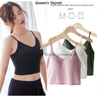 [Queens Secret] เสื้อครอปสั้น คอวี พร้อมแผ่นรองหน้าอก ขนาดใหญ่ สําหรับผู้หญิง