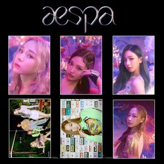 โปสเตอร์สติกเกอร์ Kpop aespa Black Mamba GISELLE Photocards ID Photo HD สําหรับเก็บสะสมการ์ด