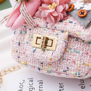 ( HB-276) กระเป๋า จิ๋ว สะพายข้าง ผ้าแคนวาส สายโซ่ ใบเล็กน่ารัก