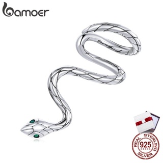 Bamoer Sterling Silver 925 1 Piece Magical Snake Earring Clip Hoop hypoallergenic Fashion Jewelry For Women &amp; Girls Gifts BSE510