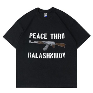 พร้อมส่ง ผ้าฝ้ายบริสุทธิ์ T-shirt    Lawless - Kalashnikov Tshirt - Black  KAOS PRIA WANITA  BAJU RAP TEE  DEWASA DAN