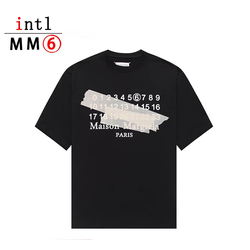 【 Margiela แขนสั้น 】เสื้อยืดแขนสั้น พิมพ์ลาย Intl Maison Margiela mm6