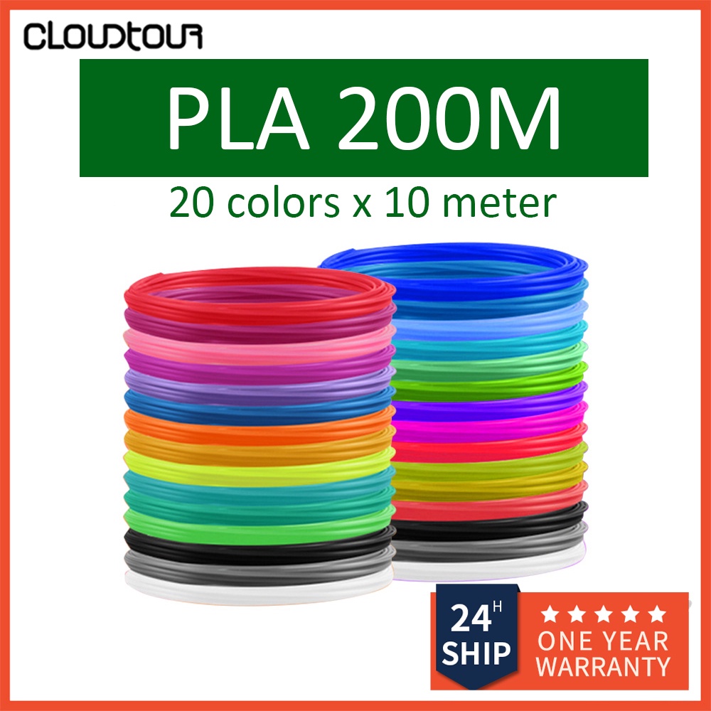 เส้นใยพลาสติก PLA ABS เส้นผ่าศูนย์กลาง 10 ม. 200 ม. สําหรับปากกา 3D 10 20 ม้วน