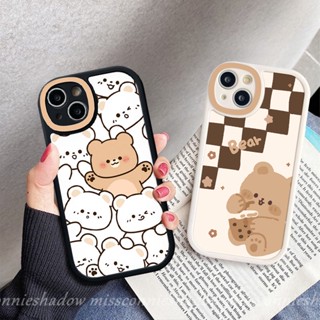 เคสโทรศัพท์มือถือ ลายหมีชานม หมากรุก สําหรับ Samsung A03s A52 A03 A11 A52s A31 A32 A23 A02s A21s A51 A12 A04s A13 A04 A14 5G A50 A10s A50s A30s A71 A53 A72 A22 A73 A33 A20s A20 A34 A54