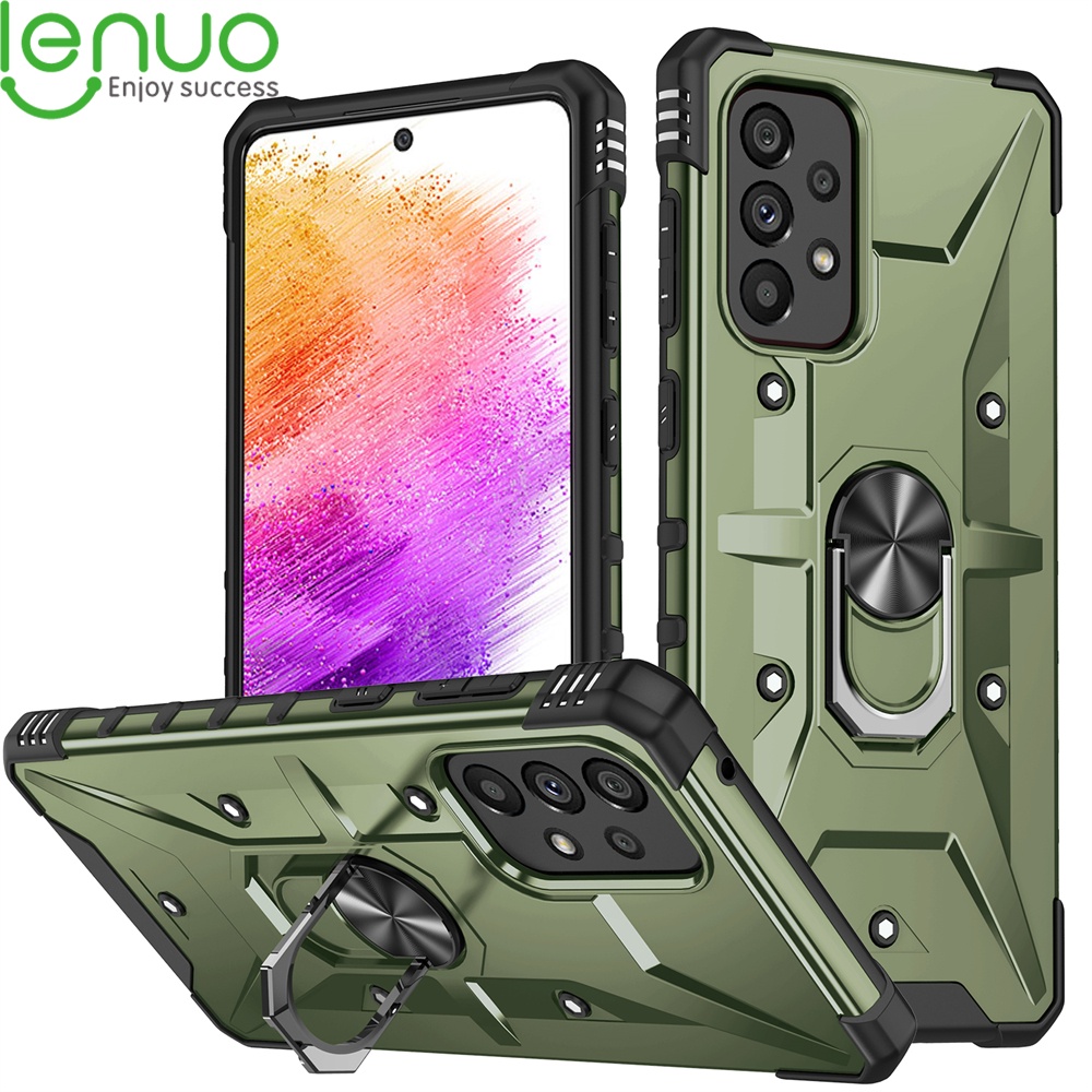Lenuo เคสโทรศัพท์มือถือ TPU PC แข็ง กันกระแทก พร้อมตัวยึดแม่เหล็ก สําหรับ Samsung Galaxy A73 A53 A33 A13 A52 A52S 5G 4G