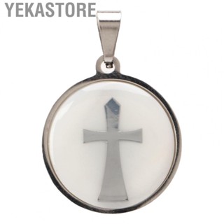 Yekastore Flat Round Pendant Silver Steel Necklace Pendant DGD