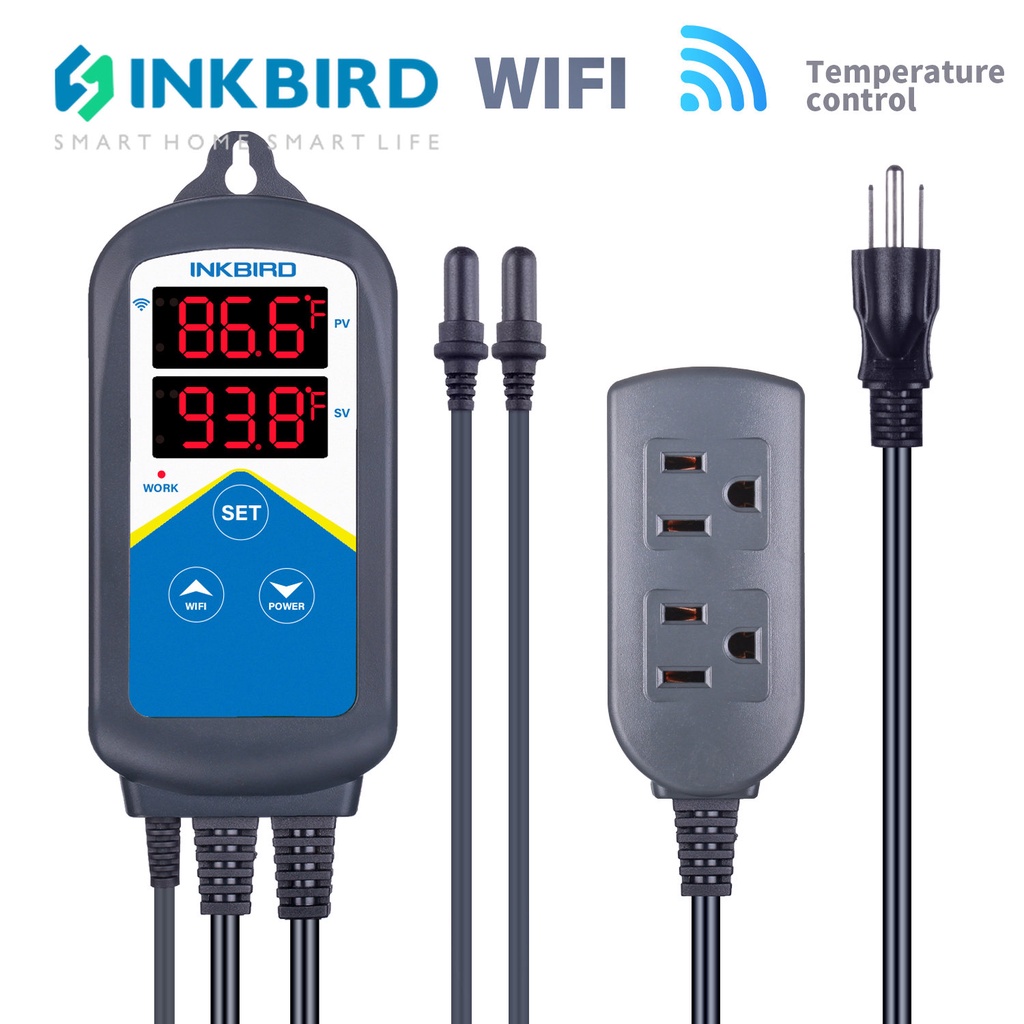 Inkbird ITC-306A เครื่องควบคุมอุณหภูมิ WiFi 1200W AC 100-240V Wi-Fi เทอร์โมสตัทควบคุมอุณหภูมิตู้ปลา 