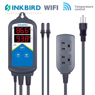 Inkbird ITC-306A เครื่องควบคุมอุณหภูมิ WiFi 1200W AC 100-240V Wi-Fi เทอร์โมสตัทควบคุมอุณหภูมิตู้ปลา พร้อมโพรบสองหัววัด สําหรับสัตว์เลื้อยคลาน เพาะพันธุ์ตู้ปลา