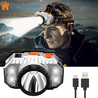 Lumiparty ไฟฉายคาดศีรษะ Led ขนาดเล็ก กันน้ํา ชาร์จ Usb สว่างมาก ไฟฉายติดหัว