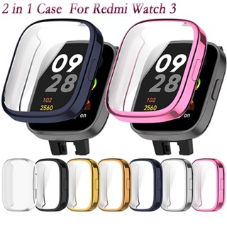 เคส 2 In 1 + กระจก สําหรับ Redmi Watch 3 คุณภาพสูง TPU ป้องกันหน้าจอ สําหรับ Redmi Watch 3 เคส อุปกรณ์เสริมสมาร์ท