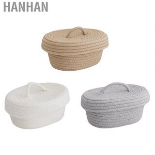 Hanhan Cotton Rope Storage   Desktop Storage Box Handmade Durable Soft with Lid for Living Room for Nursery
