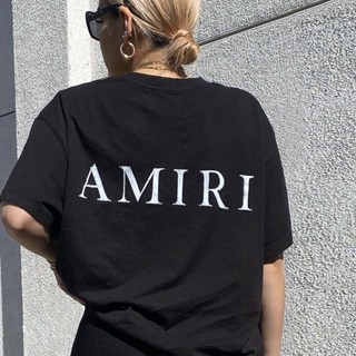 เสื้อยืดแขนสั้นลําลอง ผ้าฝ้ายแท้ ระบายอากาศได้ดี พิมพ์ลายโลโก้ AMIR แฟชั่นคู่รัก สําหรับผู้ชาย และผู้หญิง