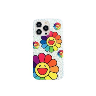 เคสโทรศัพท์มือถือเจล แบบนิ่ม ผิวด้าน กันกระแทก ลายดอกทานตะวัน Takashi Murakami สําหรับ IPhone 11 12 13 Pro Max 14 Plus