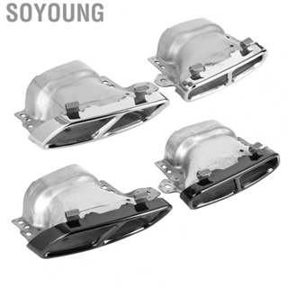 Soyoung Exhaust Tip  Left and Right Quad Exhaust Tips 304 Stainless Steel Superb Workmanship Stylish Appearance  for Car Accessories for A45 W176 CLA45 C117 2013‑2018