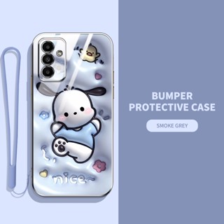 เคสโทรศัพท์มือถือ ซิลิโคน ลายการ์ตูนกระต่ายน้อยน่ารัก คุณภาพสูง พร้อมสายคล้อง สําหรับ Samsung Galaxy M52 M62 M42 M32 M22 M53 F23 F22 A42 4G 5G