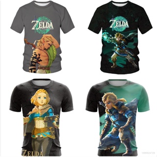 เสื้อยืดแขนสั้น พิมพ์ลาย the Legend of Zelda Tears of the Kingdom 3 มิติ สไตล์ฮาราจูกุ สําหรับผู้ชาย และผู้หญิง