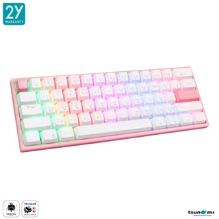 TSUNAMI คีย์บอร์ด OUTEMU MK-61 PASTEL SAKURA PINK BLUE SWITECH Type-C