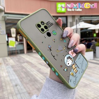 สําหรับ Huawei Mate 20 Mate 20 Pro เคส การ์ตูน อวกาศ สนูปปี้ รูปแบบ สี่เหลี่ยม ขอบ กันกระแทก ฝ้า ใส เคสโทรศัพท์ ซิลิโคน นิ่ม เคส