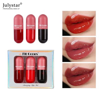 JULYSTAR ชุดลิปกลอสไม่มีสี 3 ชิ้นช่วยเพิ่มริมฝีปาก / ให้ความชุ่มชื้น / ติดทนนาน