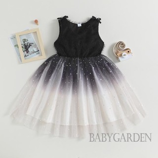 Babygarden-8-12 ปี ชุดเดรสเจ้าหญิง แขนกุด คอวี ประดับเลื่อม ดาว แฟชั่นฤดูร้อน สําหรับเด็กผู้หญิง