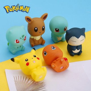 6 ชิ้น ของเล่นอาบน้ำ โปเกมอน pikachu eevee ตุ๊กตายางนุ่ม น่ารักการ์ตู นของเล่นอาบน้ำเด็ก