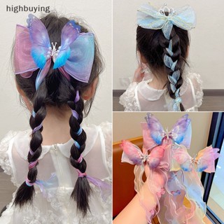 [highbuying] กิ๊บติดผม ริบบิ้นถัก รูปผีเสื้อน่ารัก สร้างสรรค์ เครื่องประดับ สําหรับเด็กผู้หญิง พร้อมส่ง