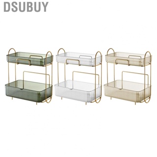 Dsubuy Makeup Storage Shelf  Bathroom Counter Organizer 2 Layers Heightened Bottom Layer Metal Frame for Bedroom