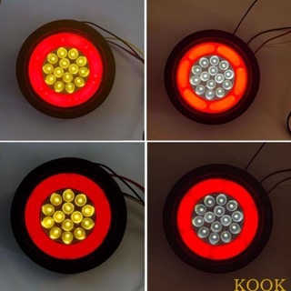 Kook ไฟเบรกท้าย Led 32 ดวง 12-24V สีเหลืองอําพัน สําหรับรถยนต์ รถบรรทุก รถพ่วง RV