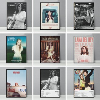 อัลบั้มรูปภาพ โปสเตอร์ผ้าใบ พิมพ์ลาย Star Lana Del Rey สไตล์ฮิปฮอป สําหรับตกแต่งผนังบ้าน ห้อง ของขวัญ