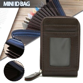 New 1pc Leather RFID Blocking Zip Pocket Lady Men Wallet Credit Card Case Holder